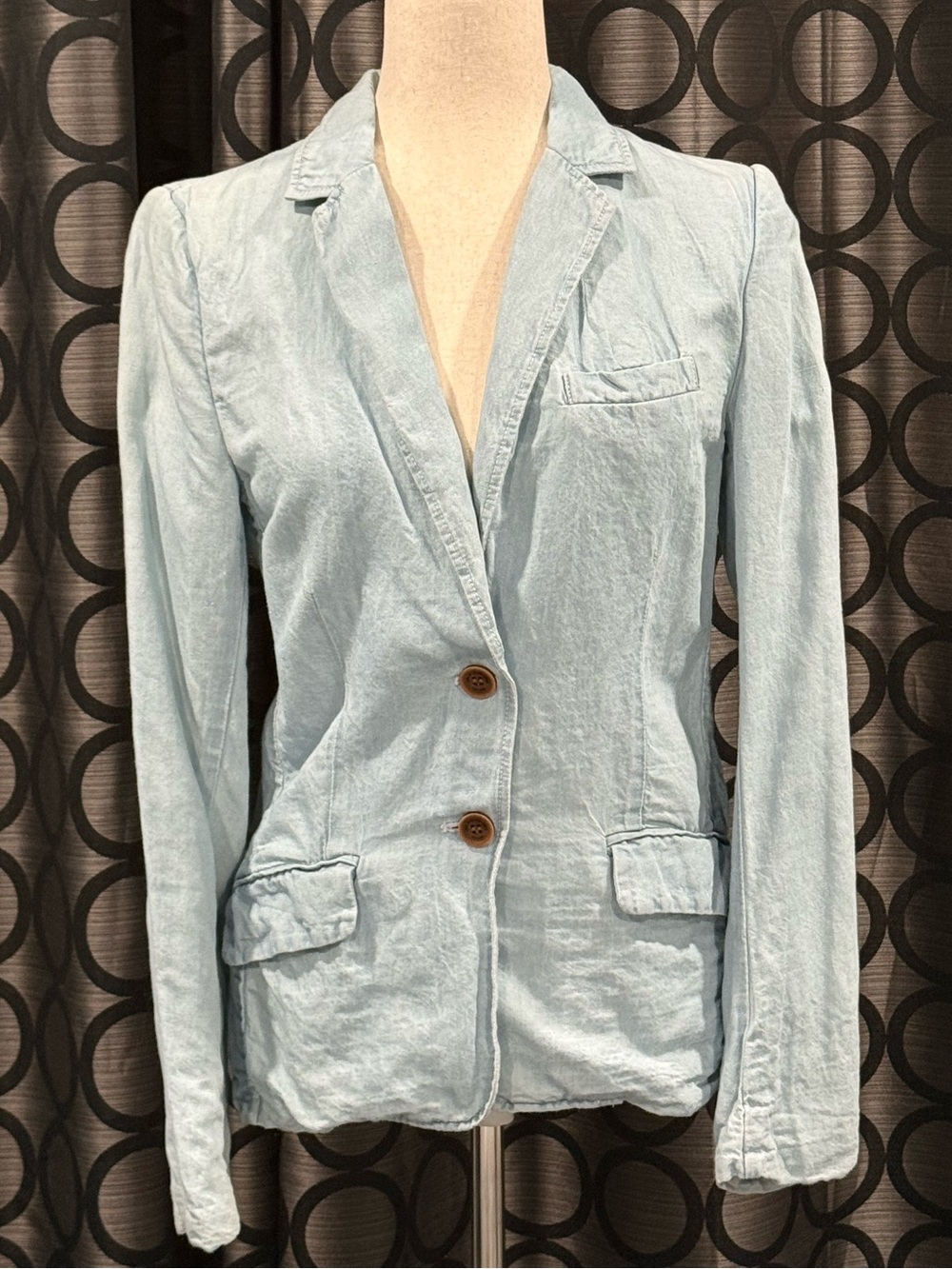 H&M Pale Blue Women's Denim Blazer Jacket